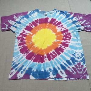 Vintage Single Stitch Tie Dye Shirt - Fruit of the Loom 90s - Purple - XL